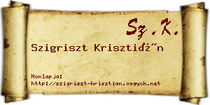 Szigriszt Krisztián névjegykártya