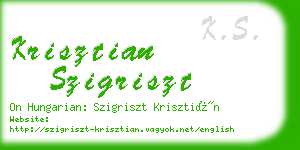 krisztian szigriszt business card